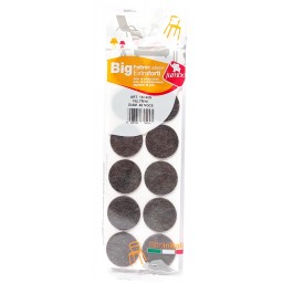 12 Feltrini Tondi Grandi - Diametro 40mm - Color Noce - Autoadesivi