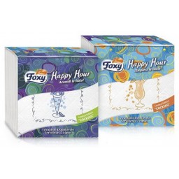 Foxy Happy Hour Tovaglioli Doppiovelo 33x33cm - 50 Pezzi - Decori Assortiti