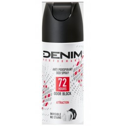 Denim Deodorante Spray 150ml - 72h Odor Block - Attraction - Invisible