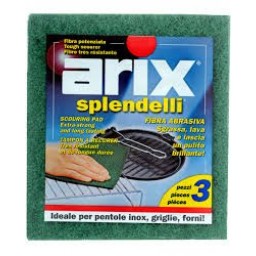 Arix Splendelli Panno In Fibra Abrasiva Verde - 3 Pezzi - Cucina E Stoviglie