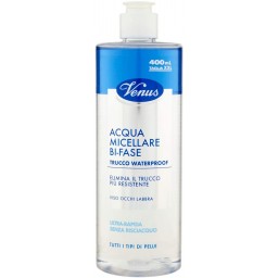 Venus Acqua Micellare 400ml - Bi-fase - Trucco Whaterproof Viso Occhi Labbra