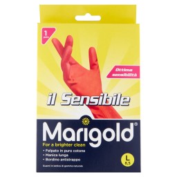 Marigold Il Sensibile Guanti Felpati In Gomma - Taglia L Grande 8.5