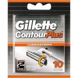Gillette Contour Plus Lubrastrip - 10 Testine Ricambio - Doppia Lama