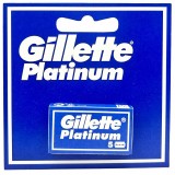 Gillette Platinum Lame Tradizionali - 5 Pezzi - Ricambi Per Rasoio Classico