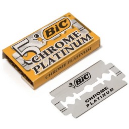 Bic Chrome Platinum - 5 Lame Tradizionali - Per Rasoio Tradizionale