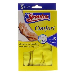 Spontex Confort Guanti Gomma Felpati - Taglia S - 6.5 - Piccola