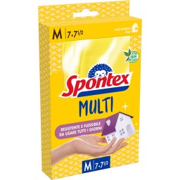 Spontex Multi Guanti Gomma Felpati - Taglia Media M 7.5
