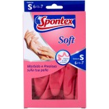 Spontex Soft Guanti Gomma Felpati - Taglia 6.5 S - Piccola