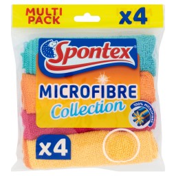 Spontex Microfibre Collection - 4 Panni 30x30cm - Multi Pack
