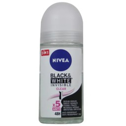 Nivea Deodorante Roll-on 50ml - 48h - Invisible Black & White - Clear