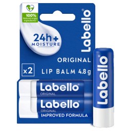 Labello Balsamo Labbra - 5.5ml - 4.8g - Classico - Idratazione 24h - 2 Pezzi