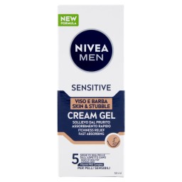 Nivea Men Sensitive Viso E Barba Cream Gel 50ml - Sollievo Dal Prurito