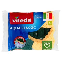 Vileda Aqua Classic Spugne Con Abrasivo - 2 Pezzi