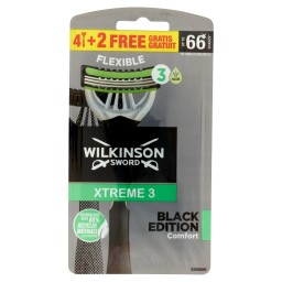 Wilkinson Xtreme3 Rasoi Radi & Getta Trilama - 6 Pezzi - Black Edition