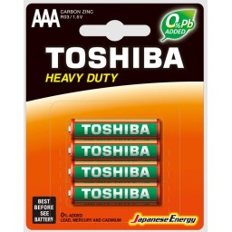 Toshiba Pile Formato Aaa Ministilo Zinco Carbone 1.5v - 4 Pezzi