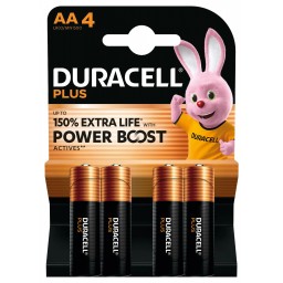 Duracell Plus Pile Formato Aa Stilo 1.5v - 4 Pezzi - Alkaline