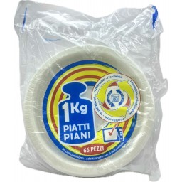 Salento 66 Piatti Monouso Plastica Extra Rigidi Diametro 22cm - 1kg - Piani