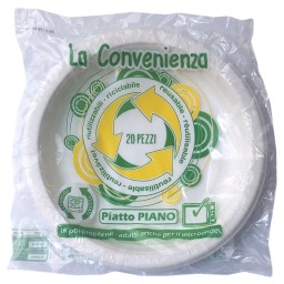 20 Piatti Monouso Plastica Bianchi Extra Rigidi Diametro 20.5cm - Piani
