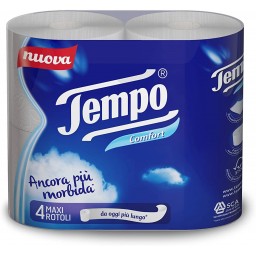 Tempo Carta Igienica - 4 Maxi Rotoli - Comfort - Ancora Piu' Morbida