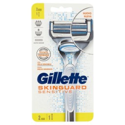 Gillette Skinguard Rasoio - Base Con 2 Testine Ricambio - Pelle Sensibile