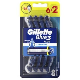 Gillette Blue 3 Rasoi Radi & Getta Trilama - 8 Pezzi - Comfort