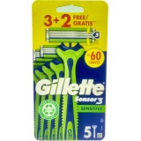 Gillette Sensor3 Rasoi Radi E Getta Trilama - 5 Pezzi - Sensitive