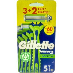 Gillette Sensor3 Rasoi Radi E Getta Trilama - 5 Pezzi - Sensitive