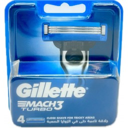 Gillette Mach3 Turbo Ricambio Testine 4pz - Tripla Lama