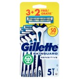 Gillette Skinguard Sensitive - 5 Rasoi Radi E Getta - Per Pelli Sensibili