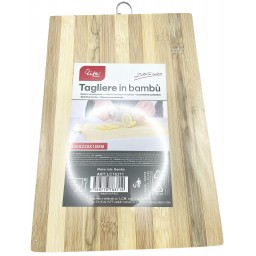 Tagliere In Bamboo 32x22cm - Spessore 18mm - Con Anello Cromato