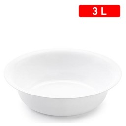 Bacinella In Plastica - Tonda 3 Litri - Diametro 30cm - Bianco