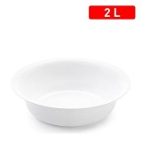 Bacinella In Plastica - Tonda 2 Litri - Diametro 25cm - Bianco