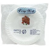 40 Piatti Monouso In Plastica Formato Dessert Bianchi - Diametro 17cm