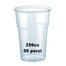 Vip 50 Bicchieri In Plastica Pp Trasparenti - 250cc - Birra - Monouso