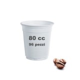 Very Well 96 Bicchieri Monouso In Plastica Formato Caffe' 80cc - Bianchi