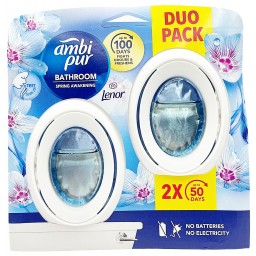 Ambipur Bathroom - Deodorante Per Bagno - 7.5ml - 2 Pezzi - Lenor Spring