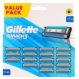 Gillette Mach3 Sport Value Pack - 17 Testine Ricambio Tripla Lama
