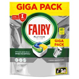 Fairy Platinum All In One Detersivo Per Lavastoviglie - 81 Capsule - Lemon