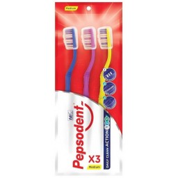 Pepsodent Spazzolino Daily Triple Clean - 3 Pezzi - Setole Medie