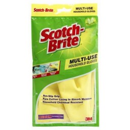 Scotch-brite Guanti Multiuso In Gomma - Felpatura In Cotone - Taglia Media