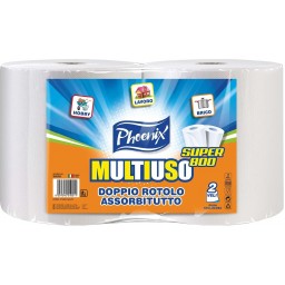 Carta Multiuso Bobine 2 Rotoli Xxl Multiuso - 1300g - Cellulosa Pura Ovatta