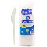 Very Well 20 Coltelli Riutilizzabili In Plastica 17cm - Bianchi