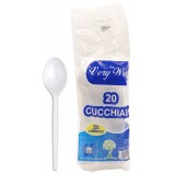 Very Well 20 Cucchiaini Riutilizzabili In Plastica 12cm - Bianchi